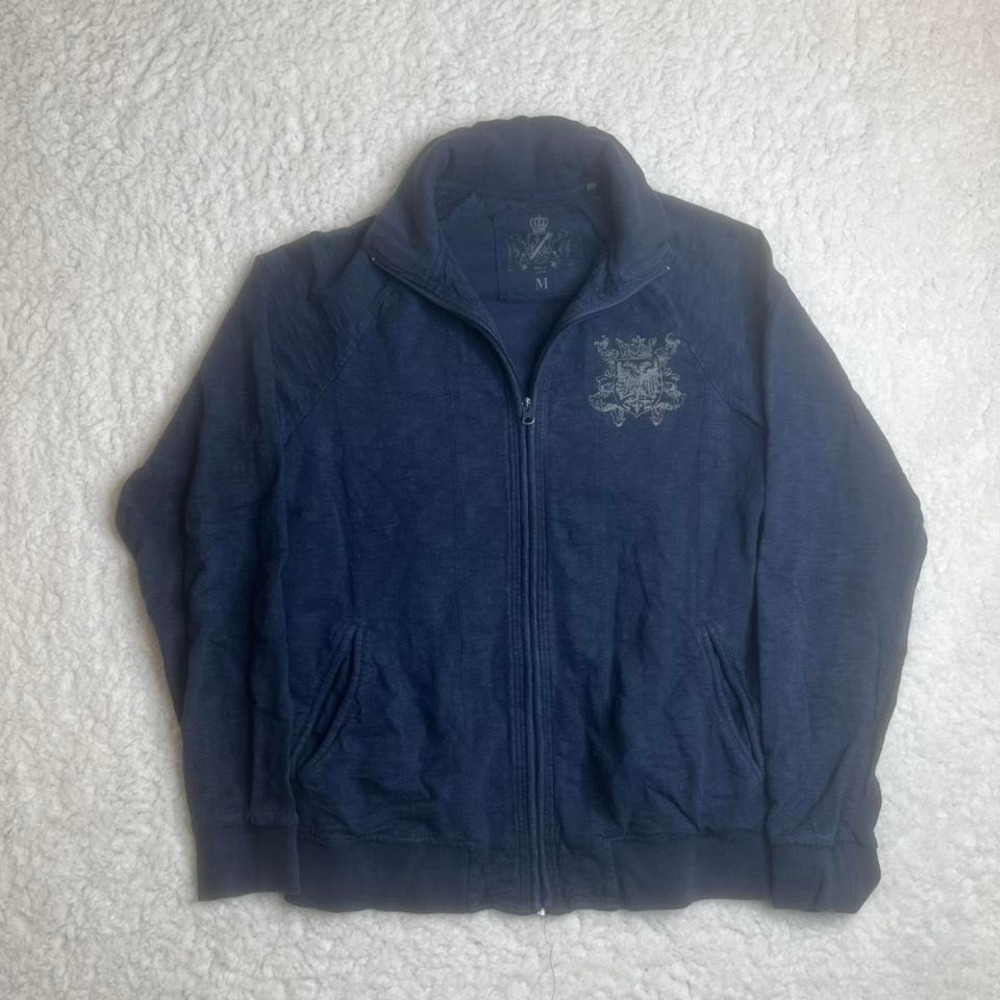 Y2K guess jeans blue‎ mens full zip sweatshirt grunge skater goth